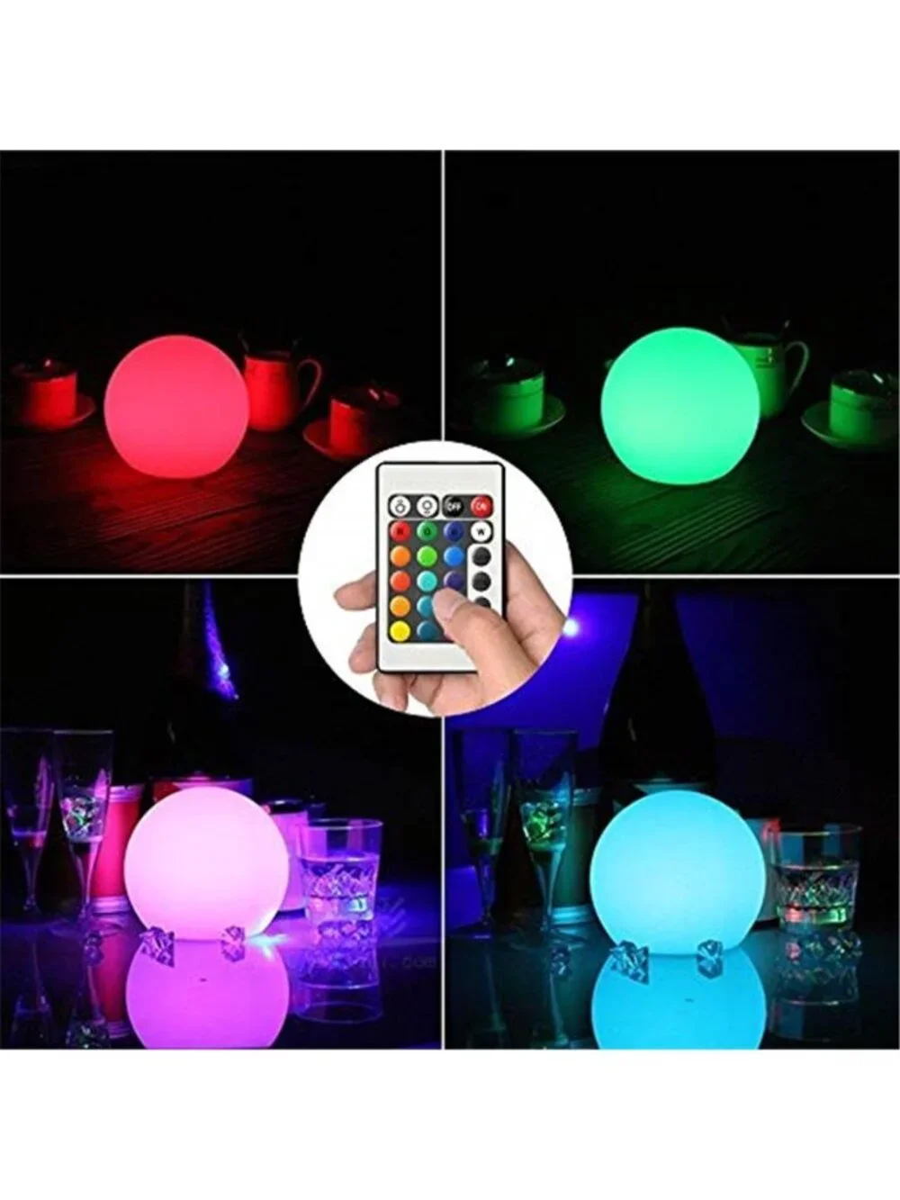 LED Ball Light, 6-Inch Rechargeable & Remote Control Globe Lights 16 RGB Colors